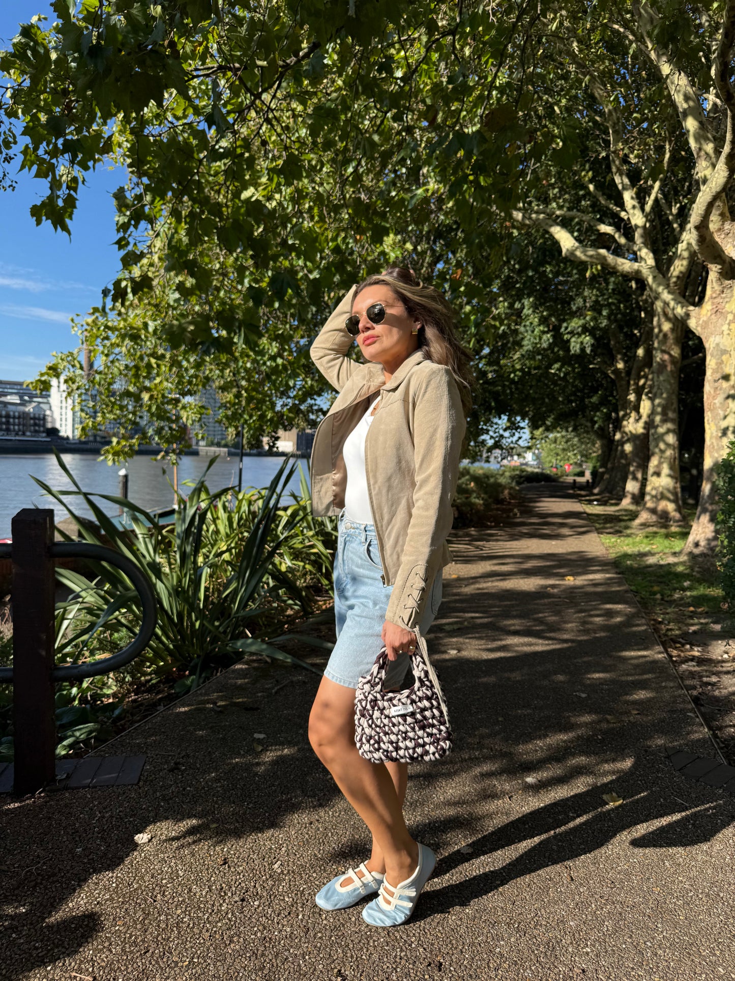 mini tote - brown and beige