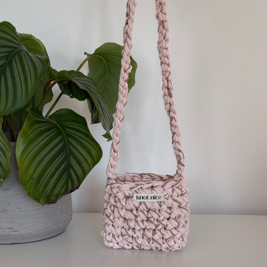 kiddie knot - pink & gold glitter