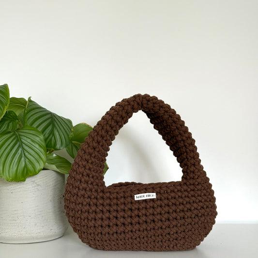 egg bag - chocolate brown