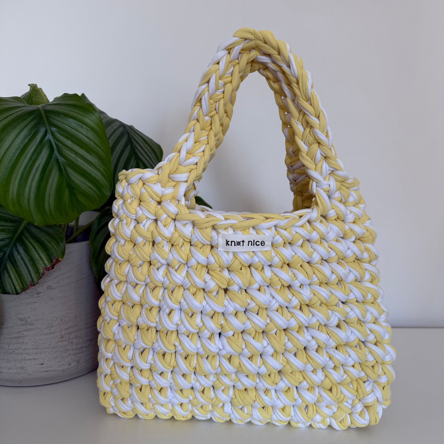 all-day tote - yellow & white