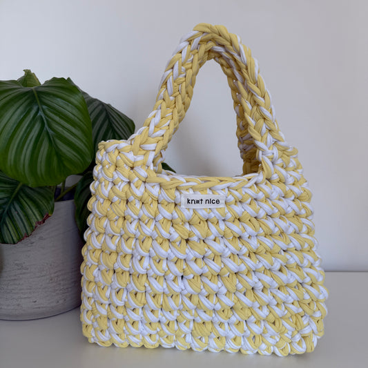 all-day tote - yellow & white